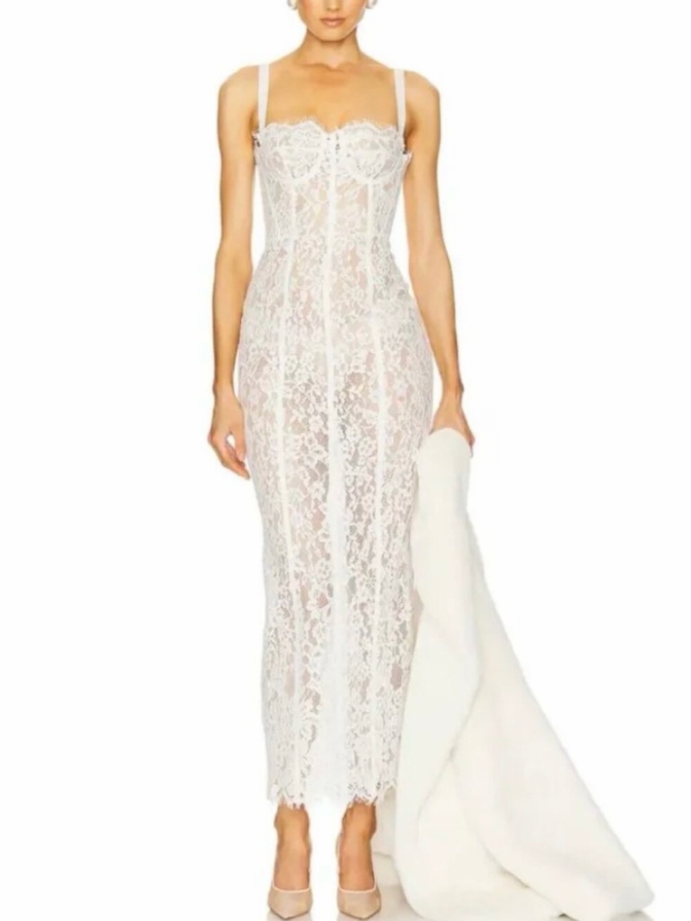 Helsa Lace Column Midi Dress - Picture 3 of 7
